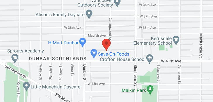 map of 3576 W 40TH AVENUE